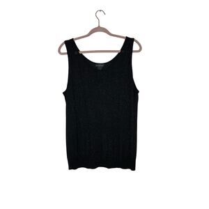 💥Lane Bryant black knit sparkly tank top no size compares to a L/XL